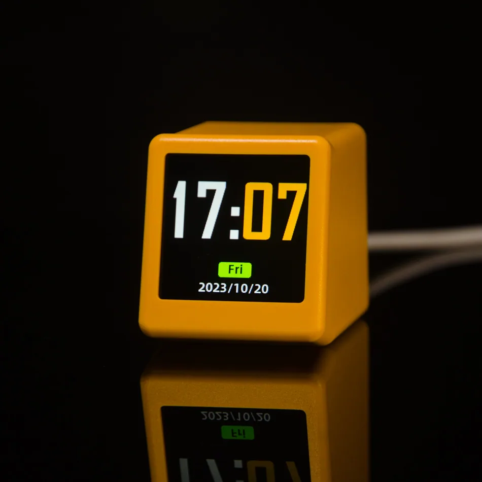 SmallTV Ultra displaying a digital clock